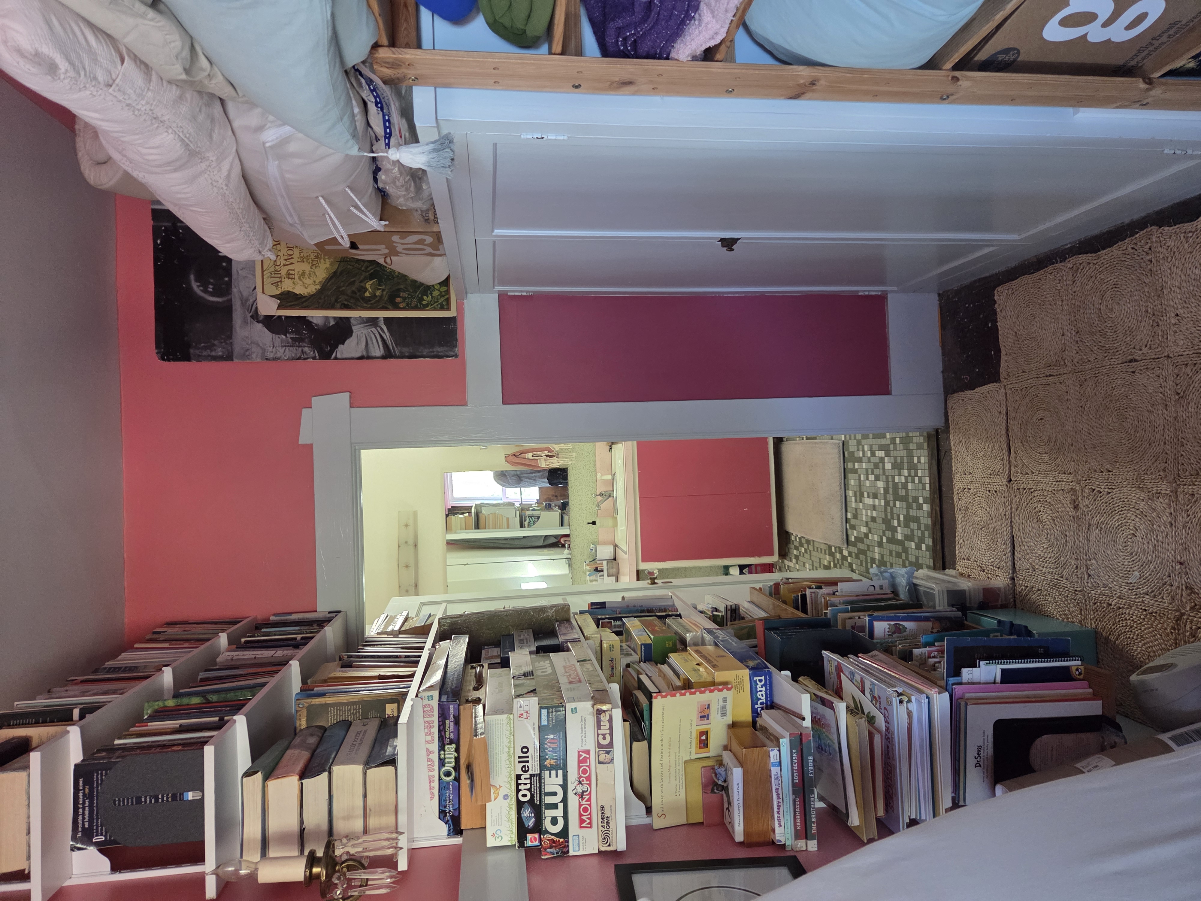 Closet space before conversion into a master bathroom in Richmond District San Francisco home