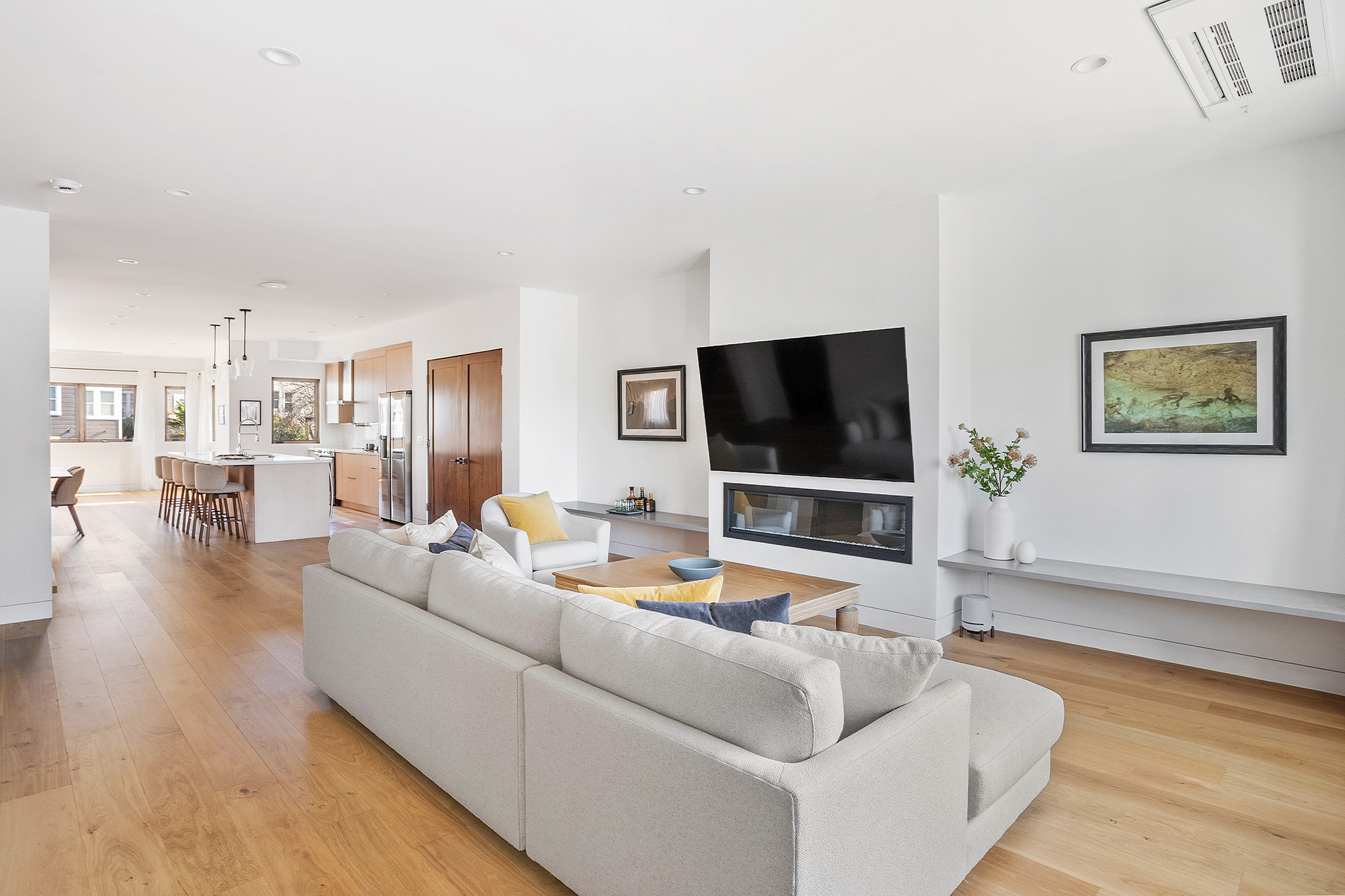 Open concept living room Richmond District San Francisco house remodel