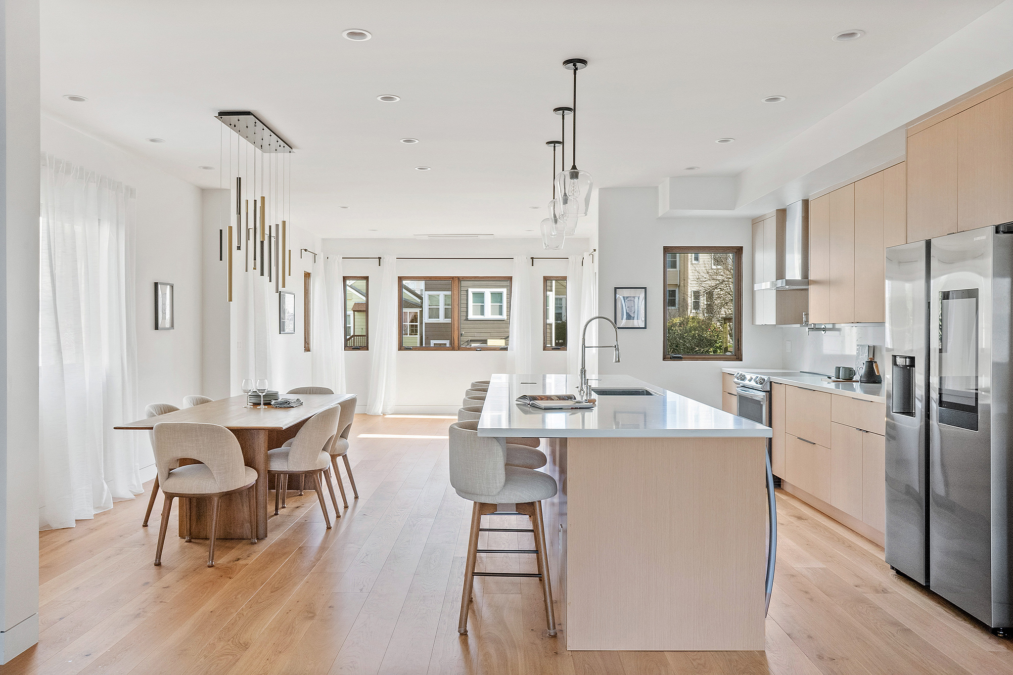 Open kitchen dining Richmond District San Francisco house renovation