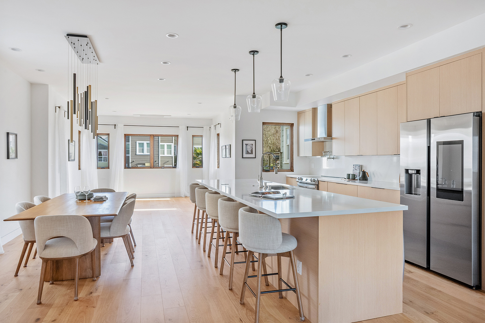 Kitchen island seating Richmond District San Francisco renovation