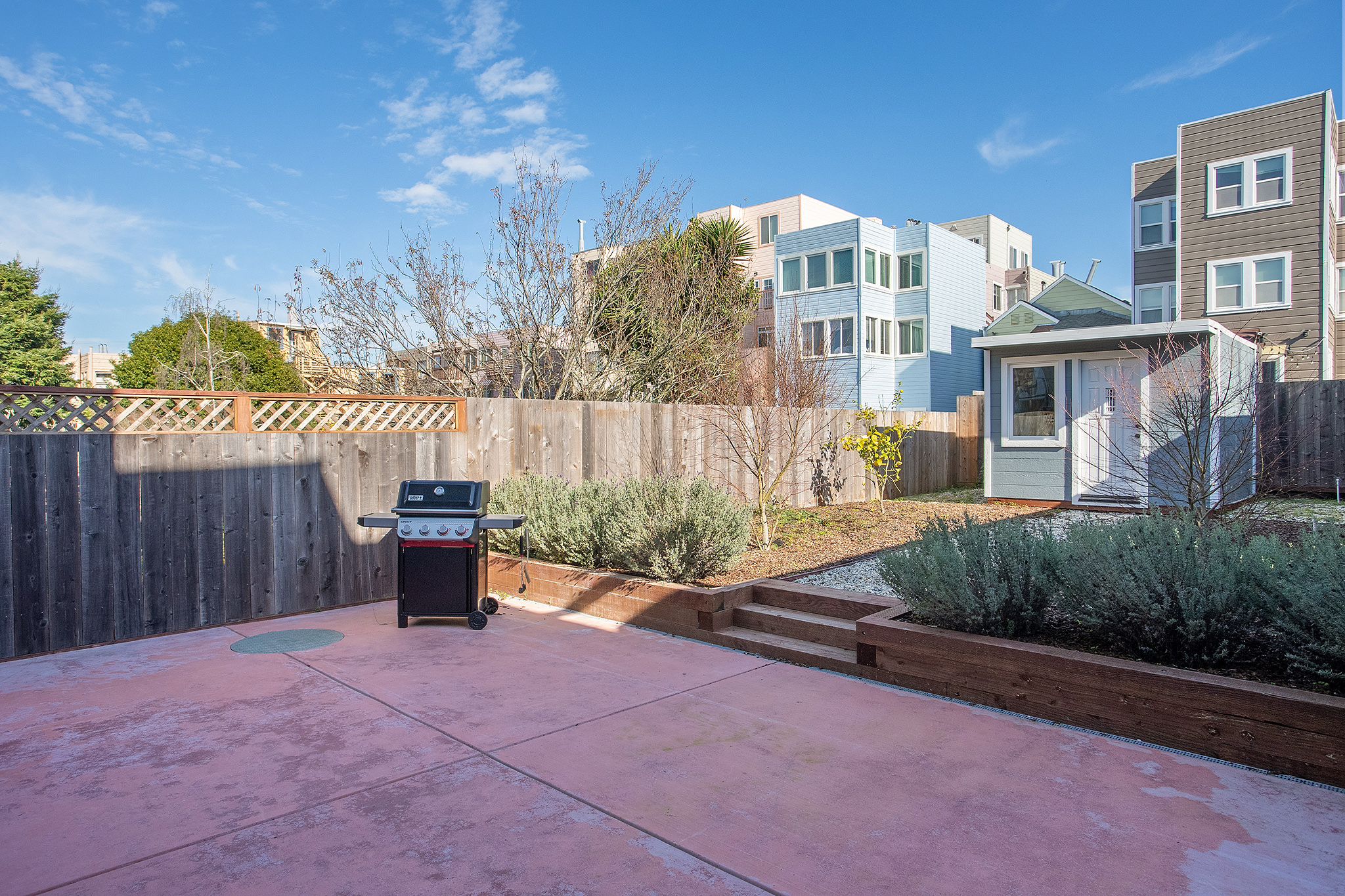 Backyard patio at Richmond District San Francisco house renovation