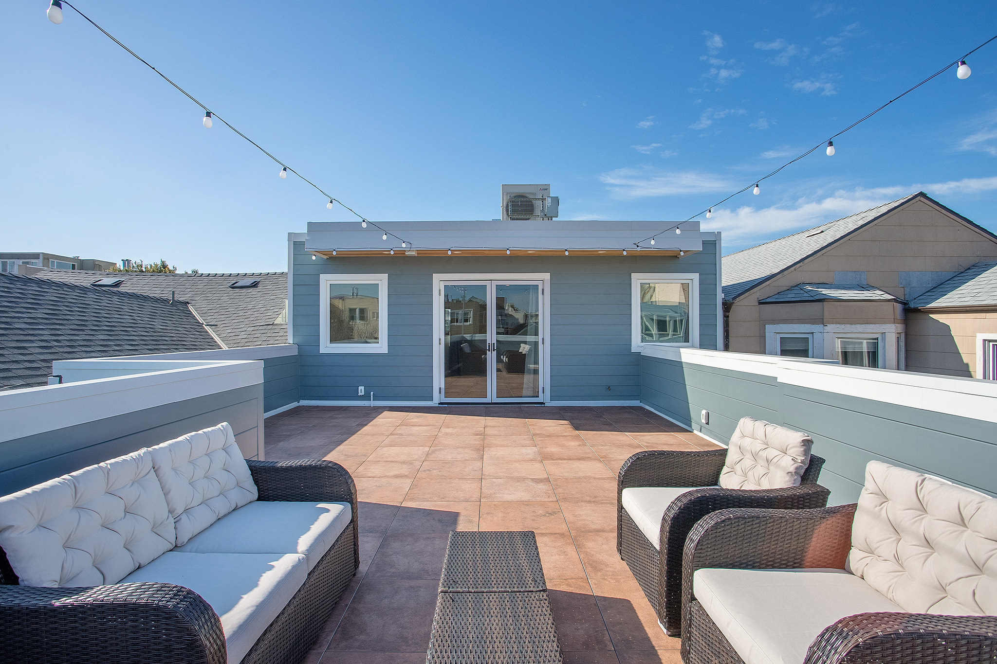 Rooftop deck seating Richmond District San Francisco renovation