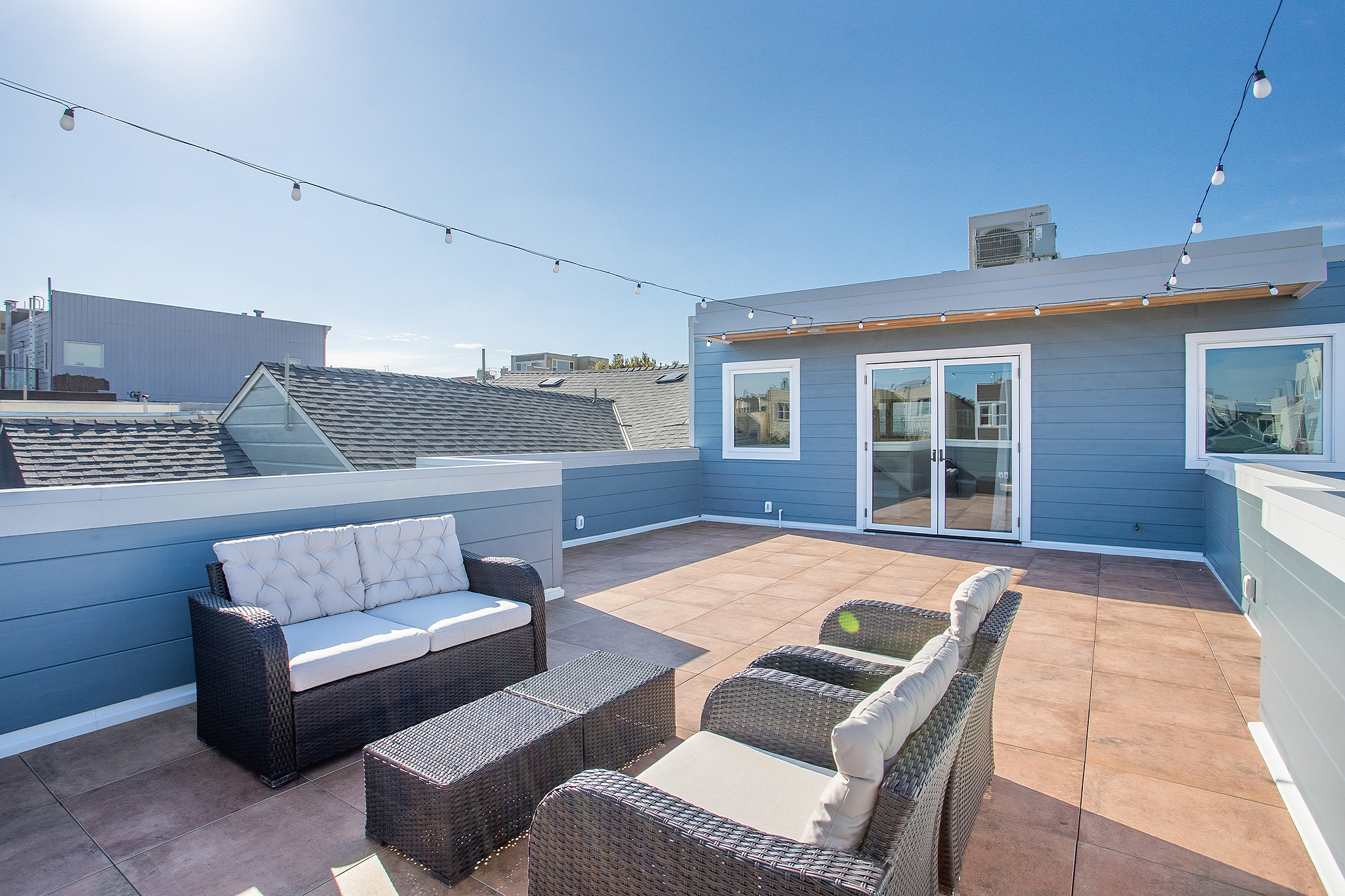 Rooftop deck entertaining Richmond District San Francisco remodel
